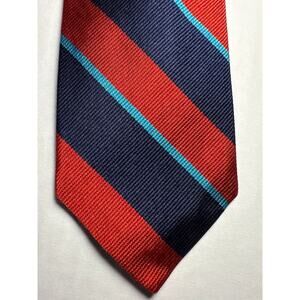 J. Crew Classic Ivy League Preppy Blue Red Diagonal‎ Stripe Narrow 100% Silk Tie